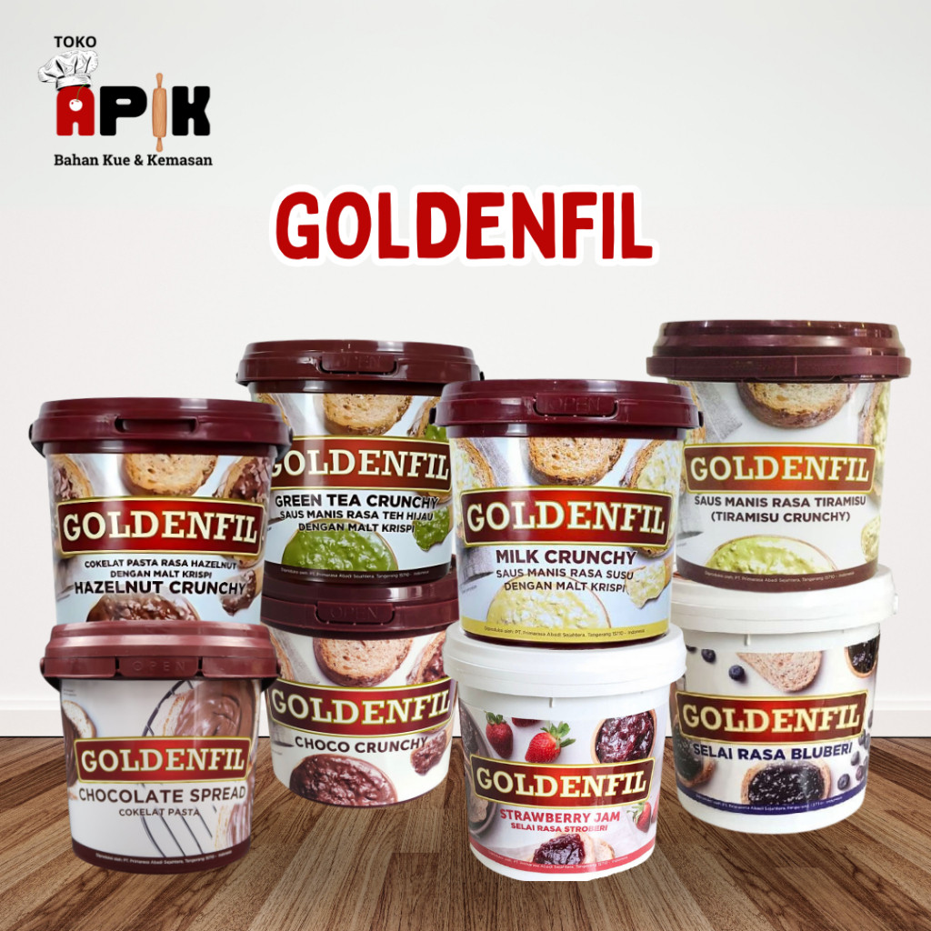 

GOLDENFIL 1KG / BLUEBERRY / CHEESE CRUNCHY / CHOCOLATE CRUNCHY / GREENTEA CRUNCHY / HAZELNUT CRUNCHY / MILK CRUNCHY / SPREAD CHOCOLATE / STRAWBERRY / TIRAMISU CRUNCHY