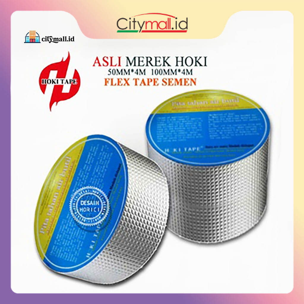 ASLI MEREK HOKI【VARIAN LENGKAP】Aluminium Foil Butyl Rubber Waterproof Tape / Lakban aluminium Anti B