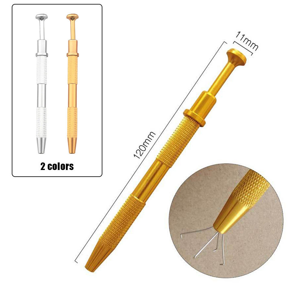 1pc Four Claw Penarik Pinset Baja Tahan Karat (Emas/Perak) Presisi Tinggi untuk Batu Permata & Ekstr