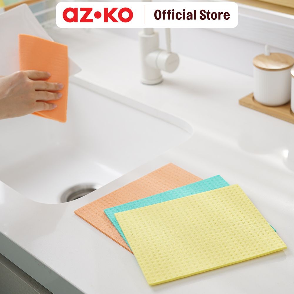 AZKO Proclean Set 5 Pcs Spons Pembersih Chiffon Sponge Busa Pembersih Serbaguna Alat Kebersihan Spon