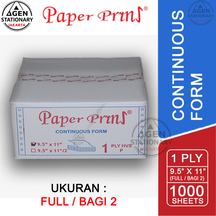 

KERTAS CONTINUOUS FORM PAPER PRINT 9.5 X 11 1 PLY FULL BAGI 2 FAKTUR SURAT JALAN HVS RANGKAP 1