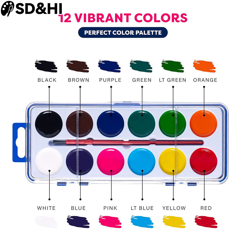 

10Pcs 8/12 Color Watercolor Paint Set Washable Solid Watercolor Pigments for DIY Drawing Painting School Art Supplies Gifts