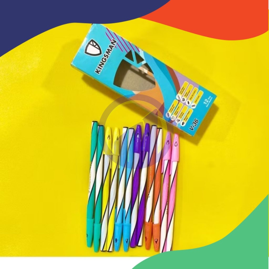 

(GROSS=12LUSIN) PULPEN / PEN / BOLPOINT / PENA LILIN ULIR KINGSMAN V-35 144PCS