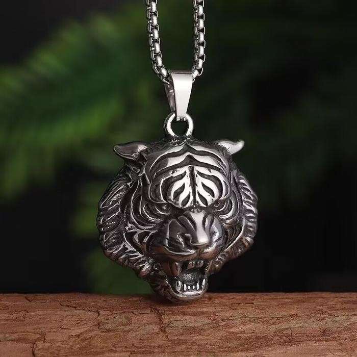 Kalung Kepala Macan Import Best Quality - Pendant + 60cm stainless steel chain