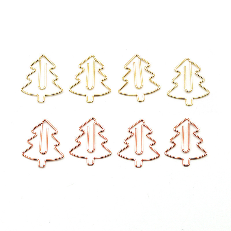 

20Pcs Christmas Tree Metal Paper Clips Cute Kawaii Bookmark Memo Photo Message Clips Office Supplies Students Gifts Stationery