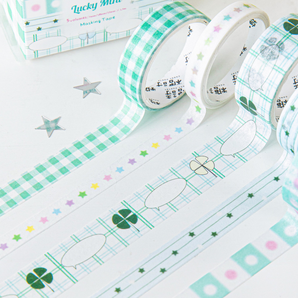 

5 Rolls Washi Tape Set Scrapbooking Stickers Stationery Decorative Adhesive Masking Tapes Journal School Accessories Supplies