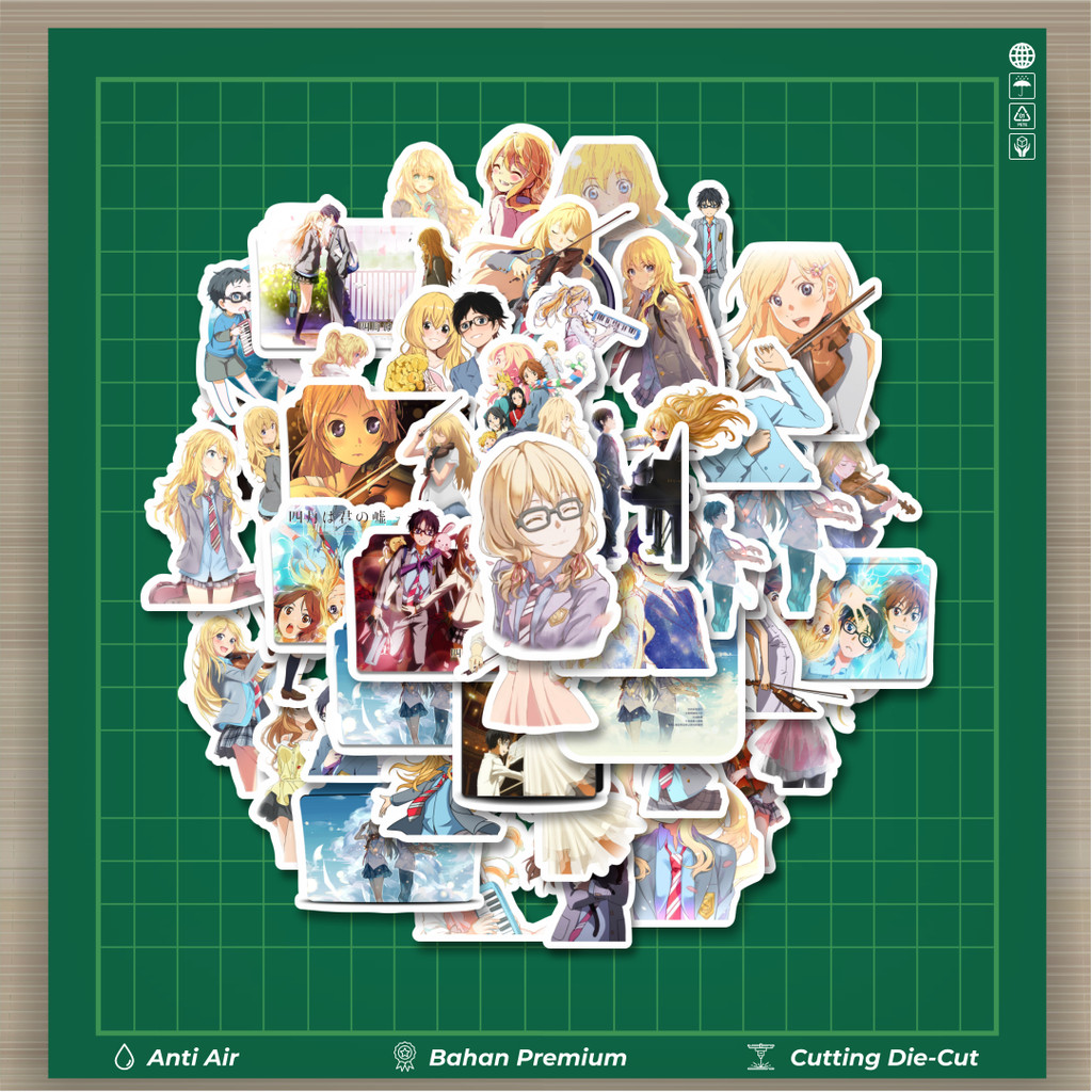 

HOT 50 PCS STIKER Stiker Anime Series Your Lie In April Mix Stiker Fashion Cars Decal Dingin Kartu Album Custom Vinyl Anti Air- Sticker Aesthetic Buku Journal Koper Casing HP Tablet Laptop Helm Motor Botol Minum