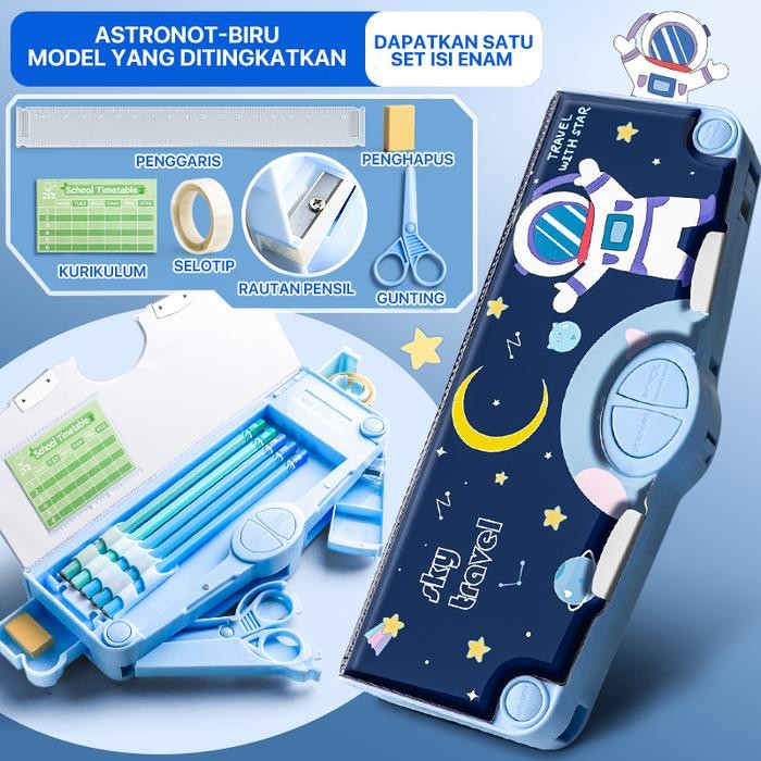 

Sale [READY] Aimilo Tempat Pensil Multifungsi Kotak Pensil Anak Lengkap Peruncing Gunting Isolasi Penghapus Penggaris Alat Tulis Sekolah Stationery Plastic - Astronot-Biru Tbk