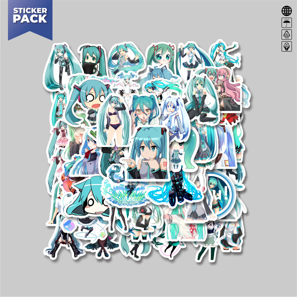 

[100PCS]Stiker Pack Stiker Music Series Hatsune Miku Mix 6 Aesthetic Vinyl Anti Air Dekorasi Sticker Laptop Buku Journal Koper Helm Casing HP Gitar Helm Skateboard