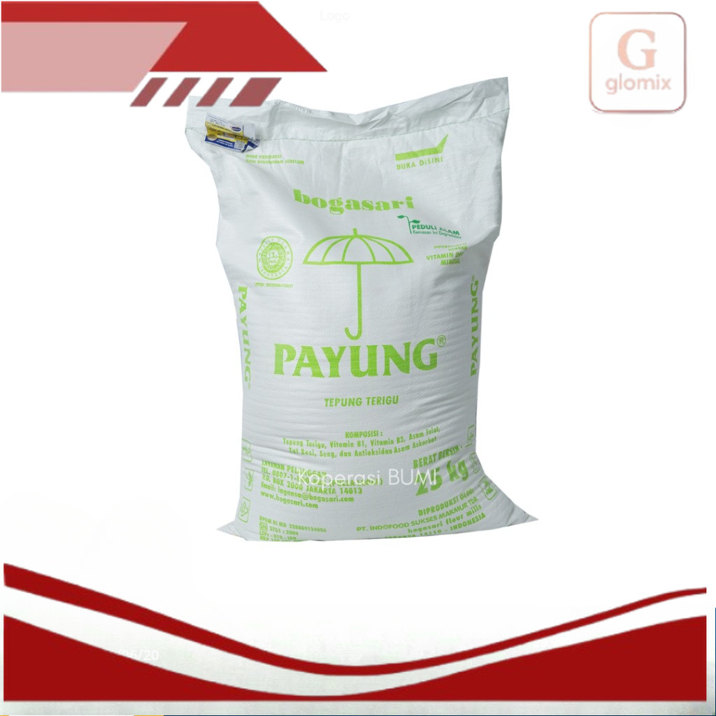 

TERLARIS !! Tepung Terigu Bogasari Payung 25 Kg Untuk Gorengan