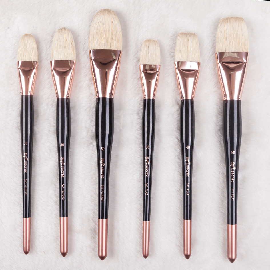 

Artsecret 545 High Quality Wooden Handle Hog Bristle Art Artistic Painting Tight Brush For Acrylic And Oil Drawing