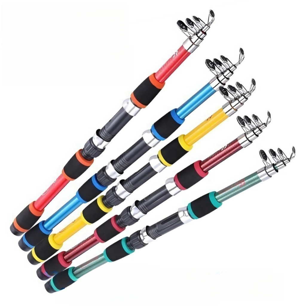 Joran Pancing Telescopic Joran Pancing Spinning Panjang Tertutup ±42.5cm Handle Busa Eva Guide Ring