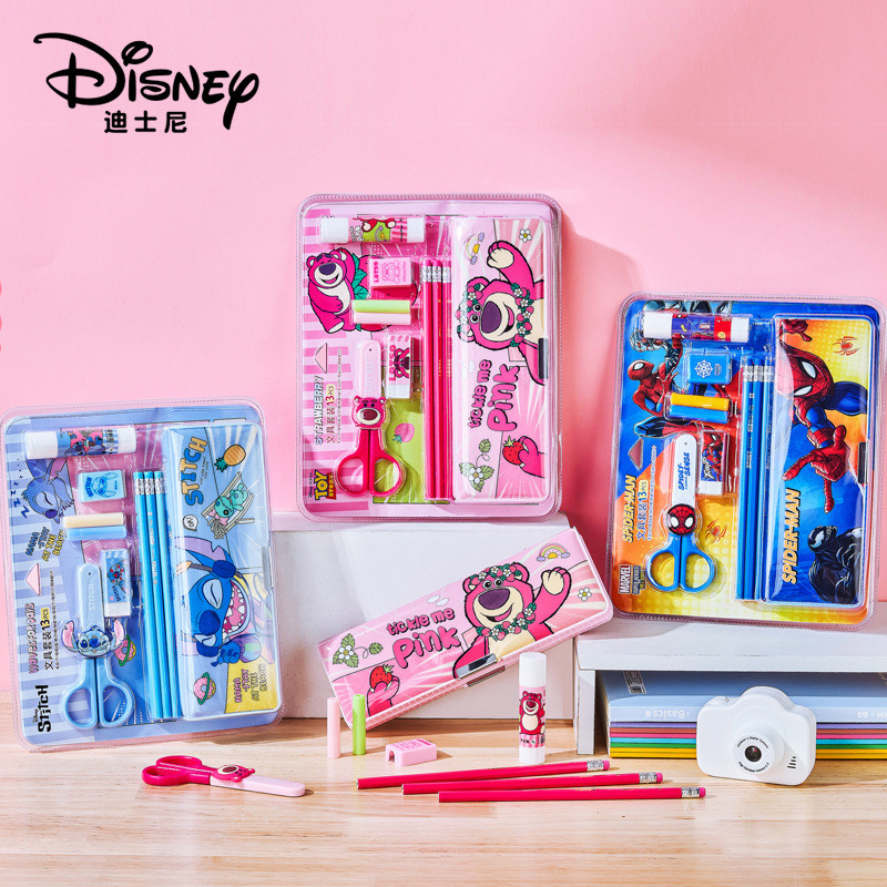 

Disney Spider-Man Cartoon Character Stationery Set Cute Portable Kids School Supplies Pencil Case Eraser Fun Birthday Gift