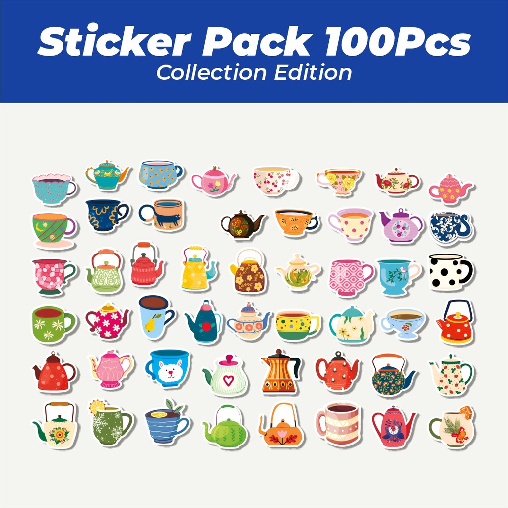 

Hot Stiker Teapot [Teko] Lucu Anti Air Stikers Berperekat Waterproof Sticker Decal Buat Motor Helm Buku Journal Koper Casing HP Laptop Botol Minum