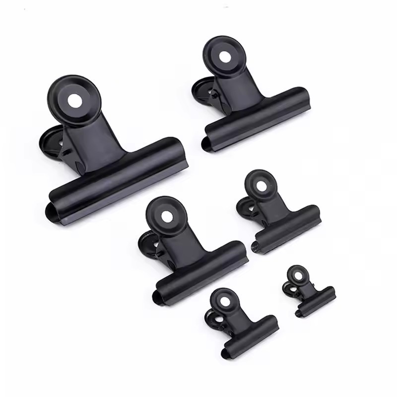 

500Pcs/Lot White Black Round Metal Grip Clips Rose Gold Bulldog Clip Stainless Steel Ticket Paper Clip For Tags Bags Office