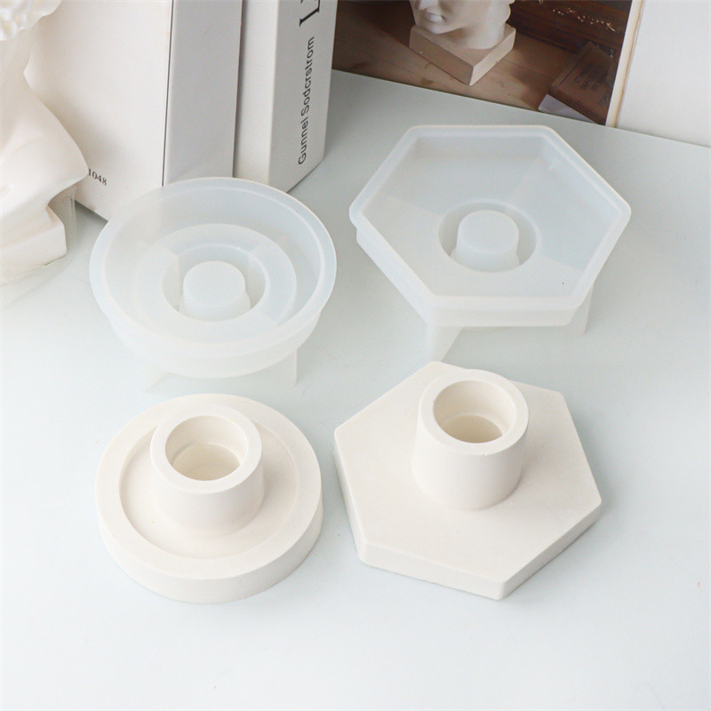 

Round rod Candlestick Silicone Mold DIY Hexagonal Candle Holder Concrete Cement Gypsum Mould Epoxy Resin Handicraft Home Decor