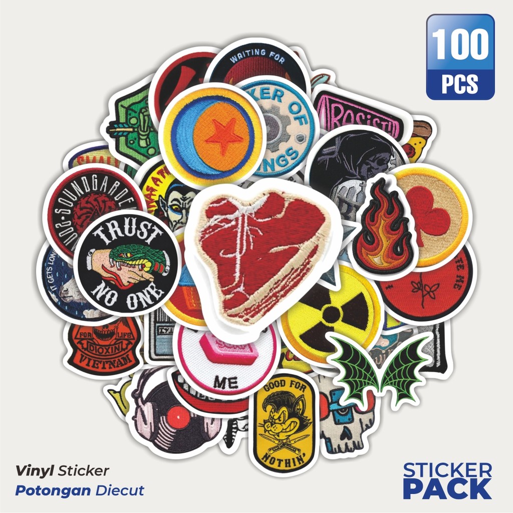 

Super Hemat! 100 PCS Stiker Patch V5 Waterproof Aesthetic- Untuk Laptop, Motor, dan Helm - Paper Stationery Pack