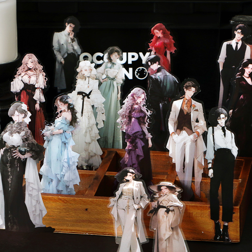 

Mr. Paper 4 Style 20Pcs/Pack PET Stickers Light Retro Japanese Korean Character Decorative Handbook DIY Material