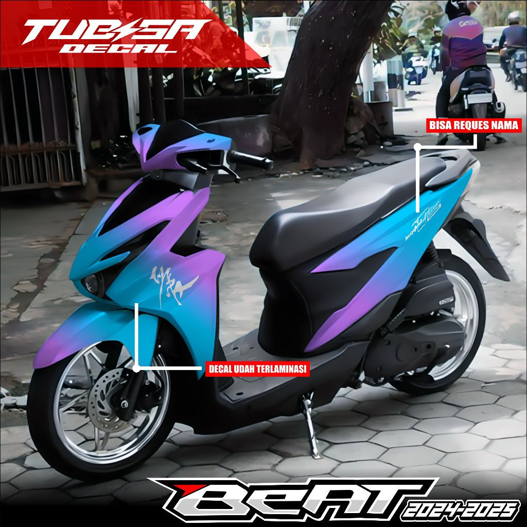(COD) Decal Sticker BEAT CBS Street Deluxe 2024 2025 Full Body - Stiker Modifikasi Variasi Fullbody