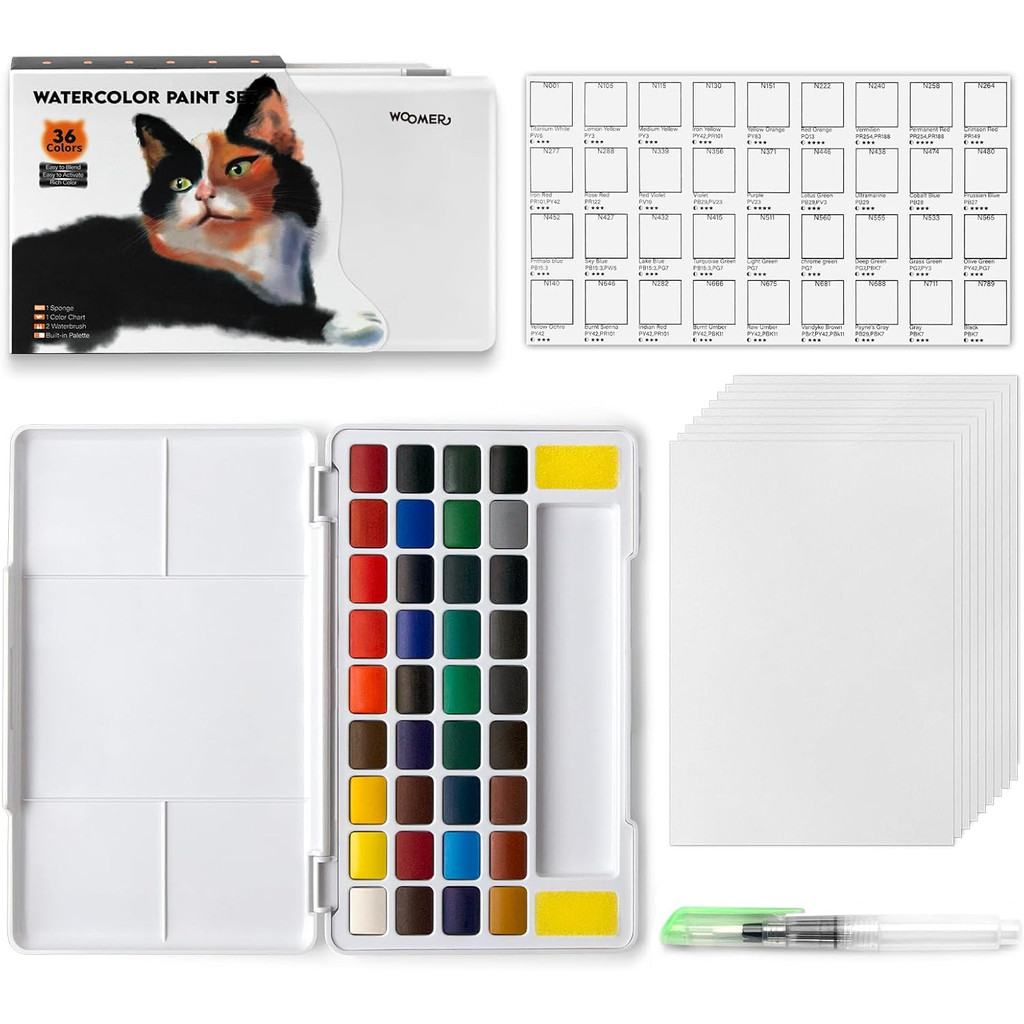 

Watercolor paint set - 36 vibrant colors, perfect for beginners, students and amateurs