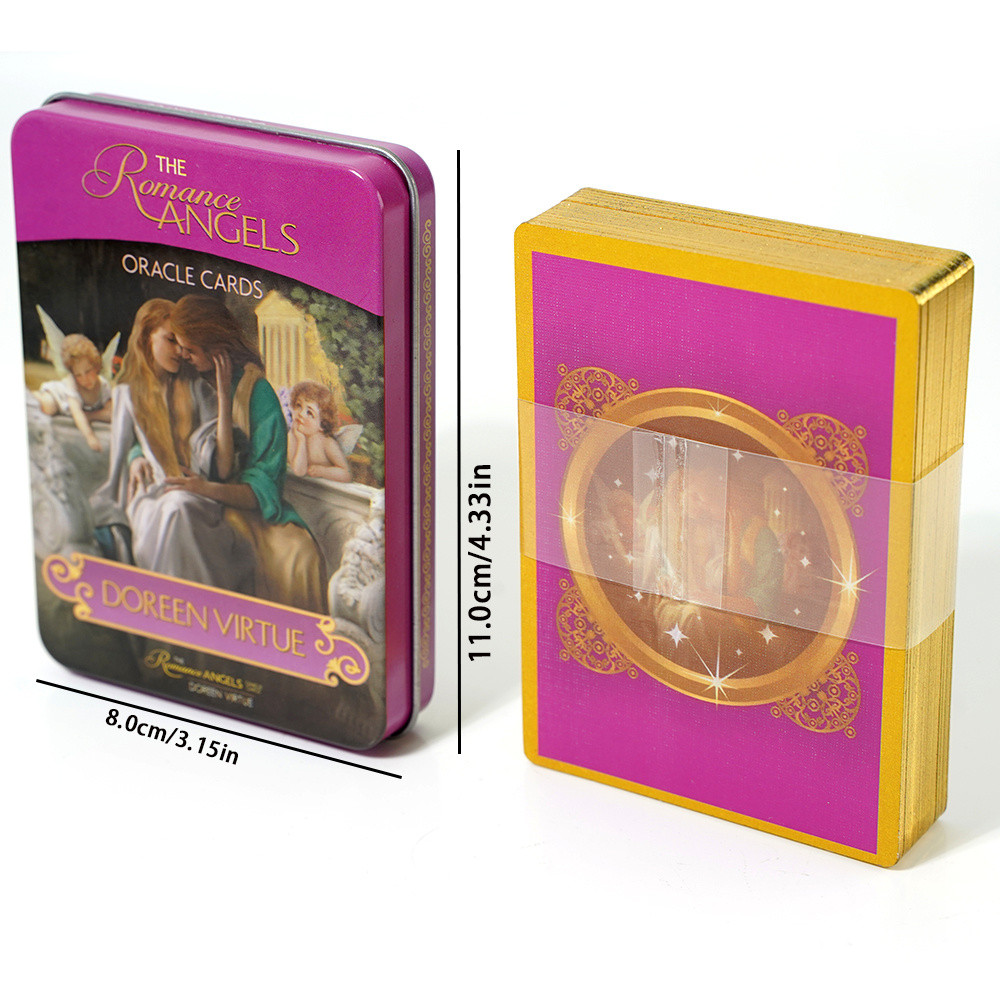 Romance Angels Oracle Tin Box Oracle Cards Iron Box Packaging Tarot Divination Tools Board Games