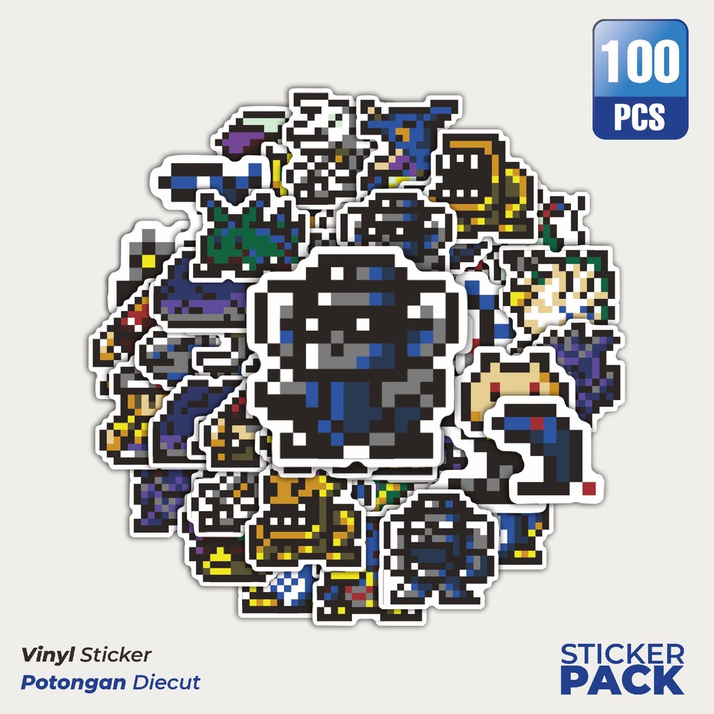 

Super Hemat! 100 PCS Stiker Pixel Digimon V11 Waterproof Aesthetic- Untuk Laptop, Motor, dan Helm - Paper Stationery Pack