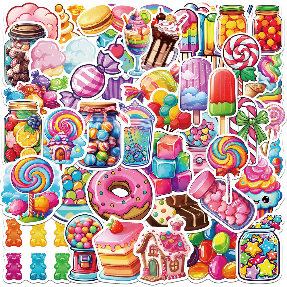

10/30/50PCS Colorful Candy Cartoon Graffiti Stickers Cute DIY Scrapbook Stationery Laptop Children Reward Stickers Gift