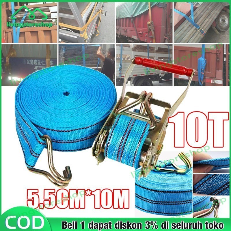 rachet tie down/4-8 meter Trek belt /10 ton tali sound/tali barang/Track webbing cargo lashing 5.5CM
