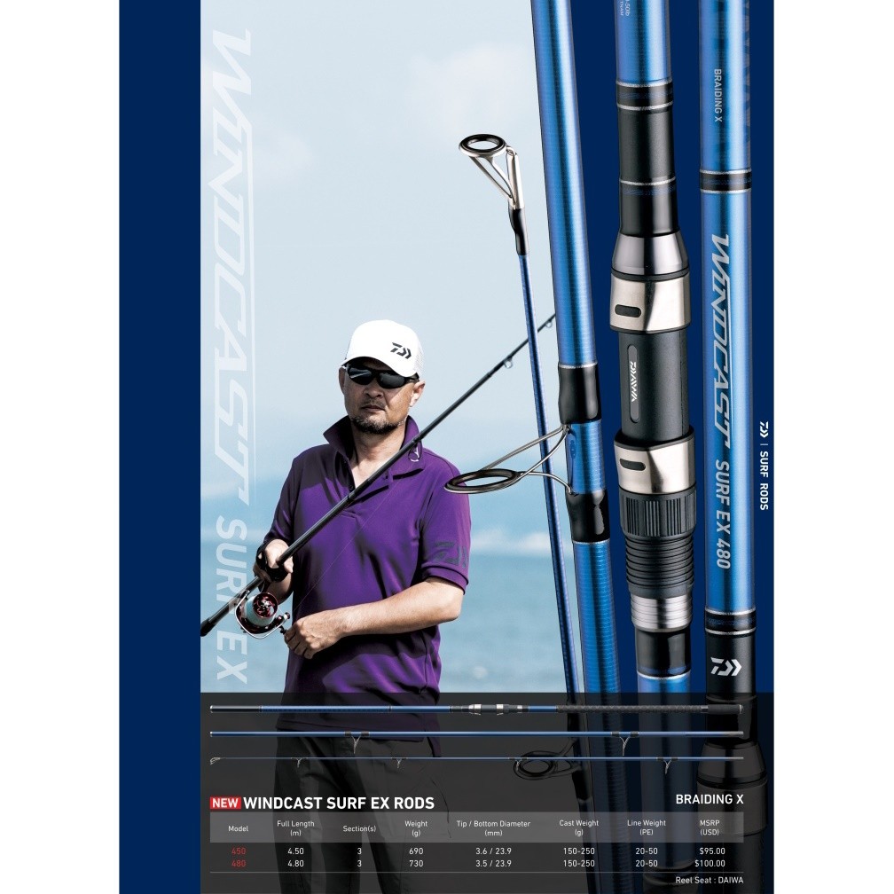 FHIRMAN.CO Daiwa Windcast Wind Cast EX 450 480 2022 Rod Surf Joran Pasiran Rock Fishing