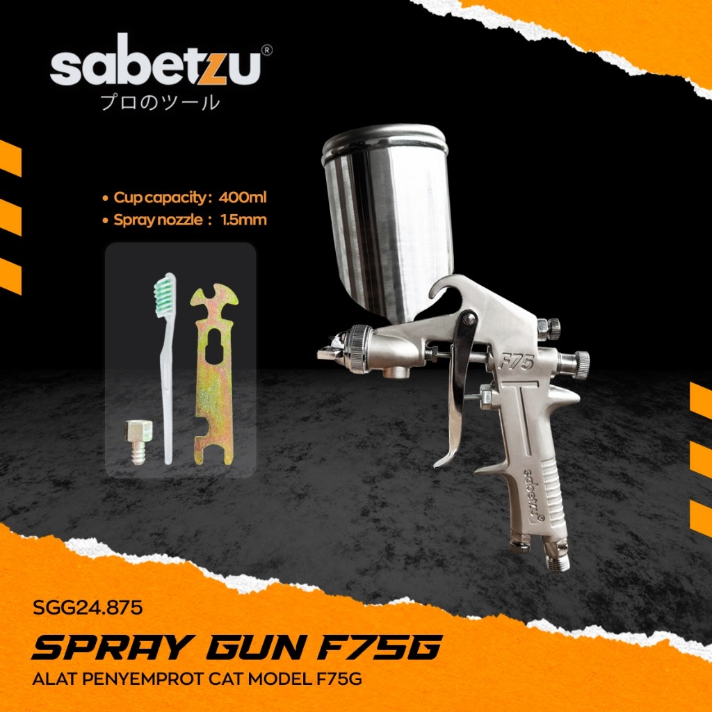 Spray Gun F75G Tabung Atas 400ml Alat Semprot Cat Mobil Tabung Atas F75g Alat Penyemprot Cat Minyak 