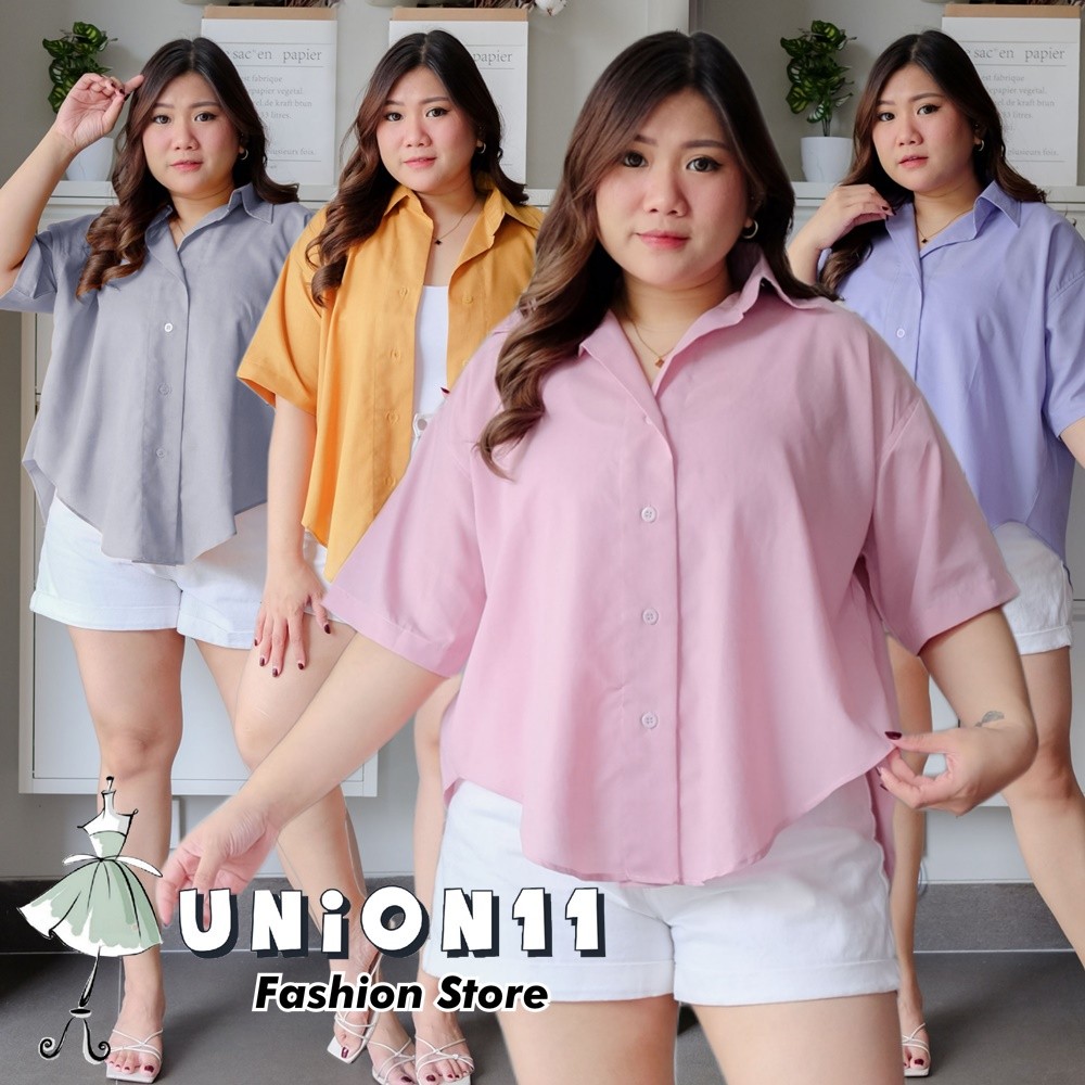 [𝗗𝘆𝗻𝗮𝗿𝗮]  KEMEJA JUMBO XXXXL WANITA LD 130 /  ATASAN JUMBO WANITA LD 130 / KEMEJA WANITA JUMBO LD 13