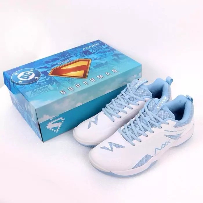 Sepatu Badminton MAXX Superman Sepatu Padel Bulutangkis MAXX MLBS02 White Sky Blue