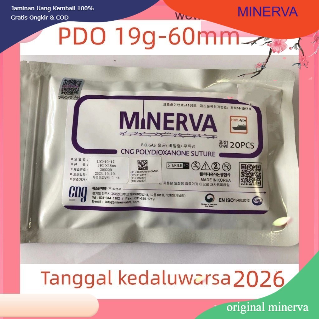 (FOREVERLOVE) KOREA benang Minerva Benang Hidung Thread Lift PDO//PCL 19g*60mm//19g*38mm//Retail/2be