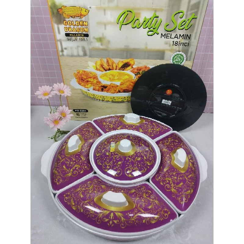 Prasmanan PartySet Jumbo motif 18inc PS0201MF - Golden Dragon Melamin TERLARIS