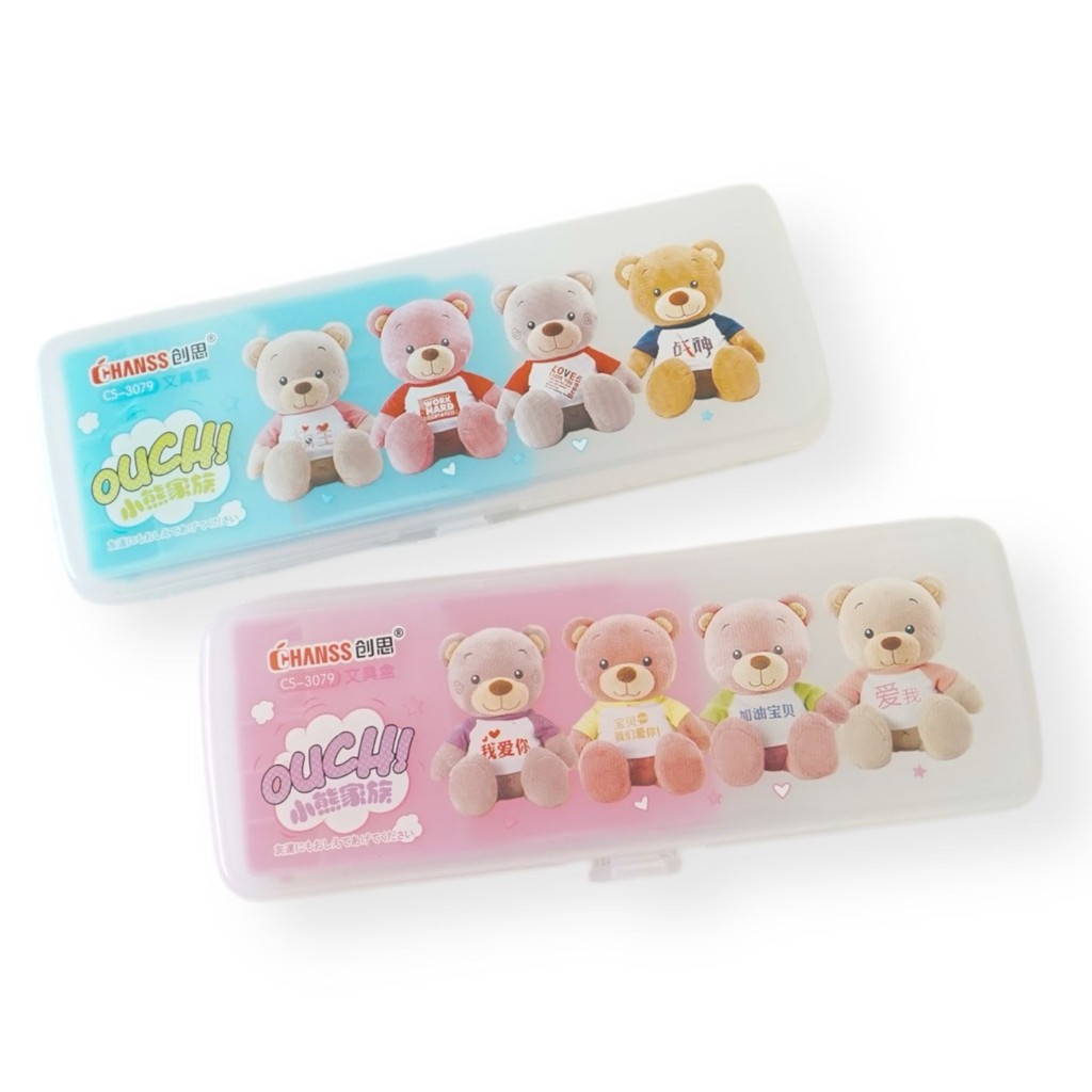 

PENCIL CASE BEAR / KOTAK PENSIL TRANSPARANT / TEMPAT PENSIL