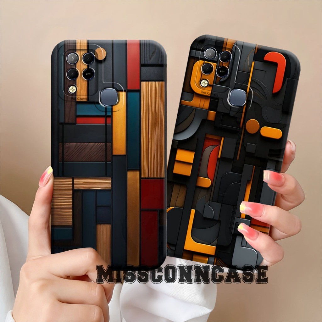 Case Untuk Hp Infinix Hot 10s 10 8 9 11 12i 12 Pro 20i 20s 20 5G Motif Aesthetic Kayu Terbaru - Casi