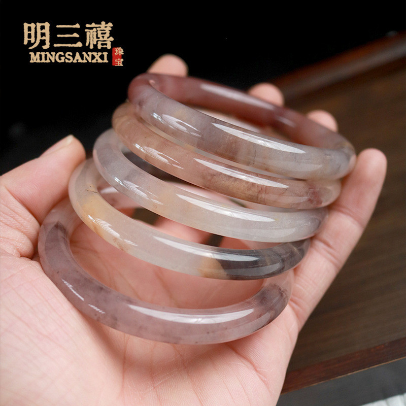 Gelang, batang bundar kawat emas bebas lem ungu