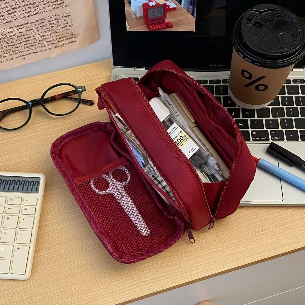 

Portable pencil case, large capacity pencil case stationery pencil case, large capacity storage bag pouch holder box organiser