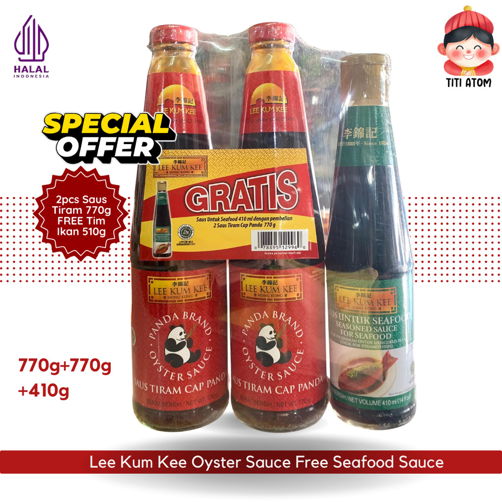 

Lee Kum Kee Saus Tiram Oyster Sauce 770g 2pcs Banded + FREE Bonus Saus Tim Ikan Seasoned Seafood Sauce 410g