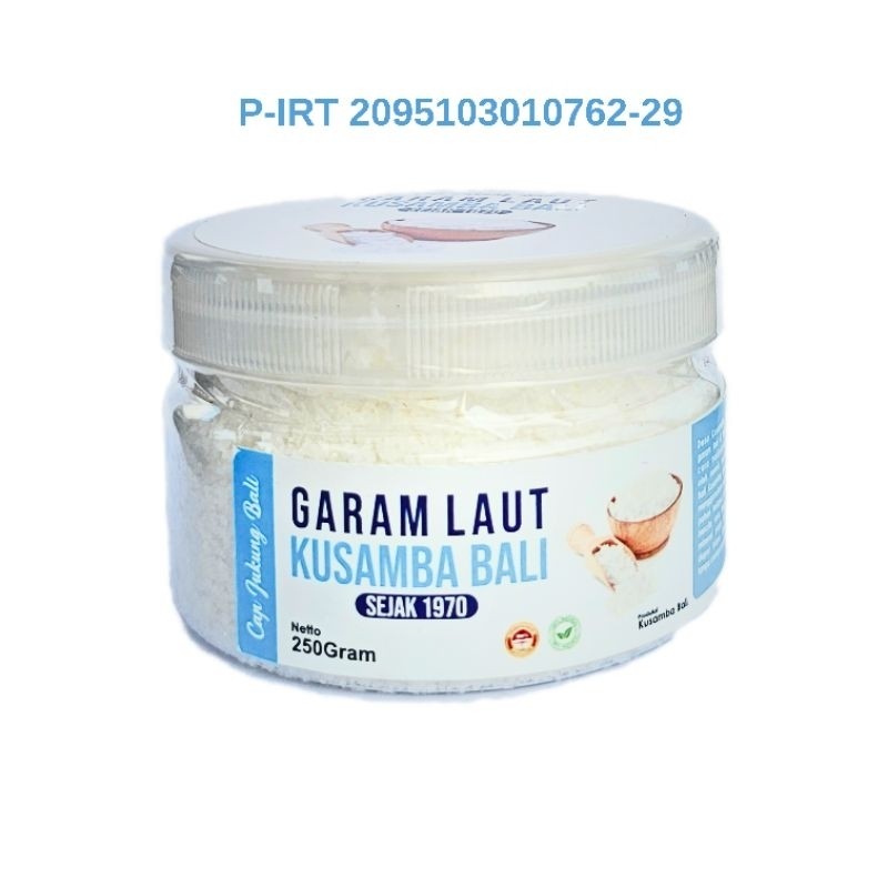 

New Garam Laut Kusamba Cap Jukung Bali Sejak 1970 100% Original Produksi Bali tanpa campuran pengawet dan pemutih, sehingga 100% aman dikonsumsi. ( Sea Salt )Premium