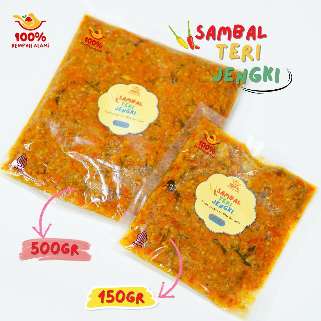 

Ladaloka - Sambal Teri Jengki Kering Udang 150gr dan 500gr