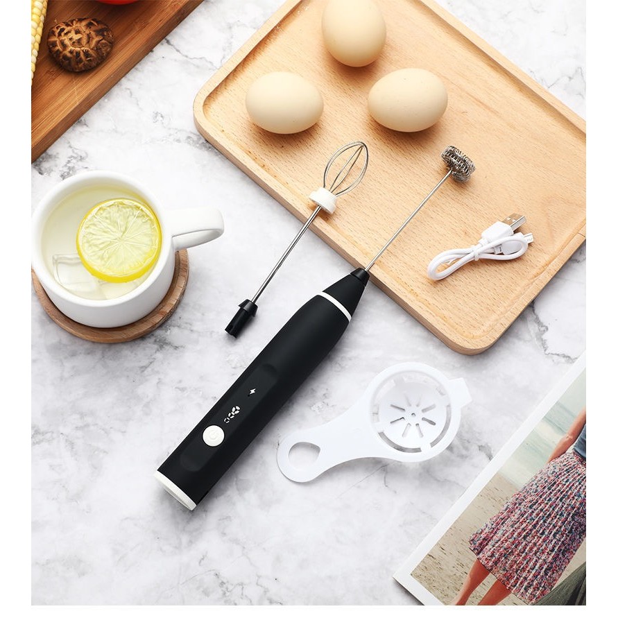 Handheld milk frother, electric egg beater, portable coffee machine, cream maker, 3-speed blender, b