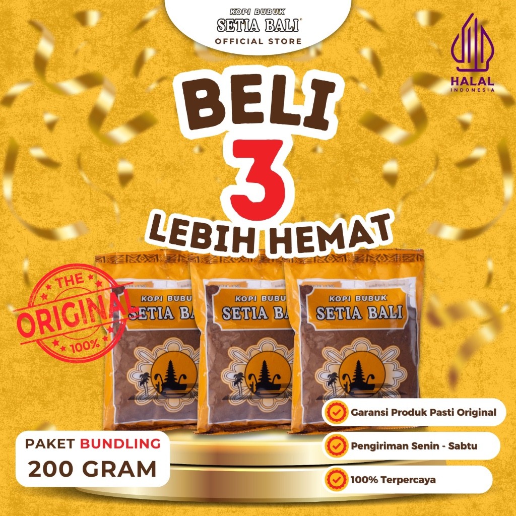 

Paket Hemat Kopi Bubuk Setia Bali 200 gram 3 pcs