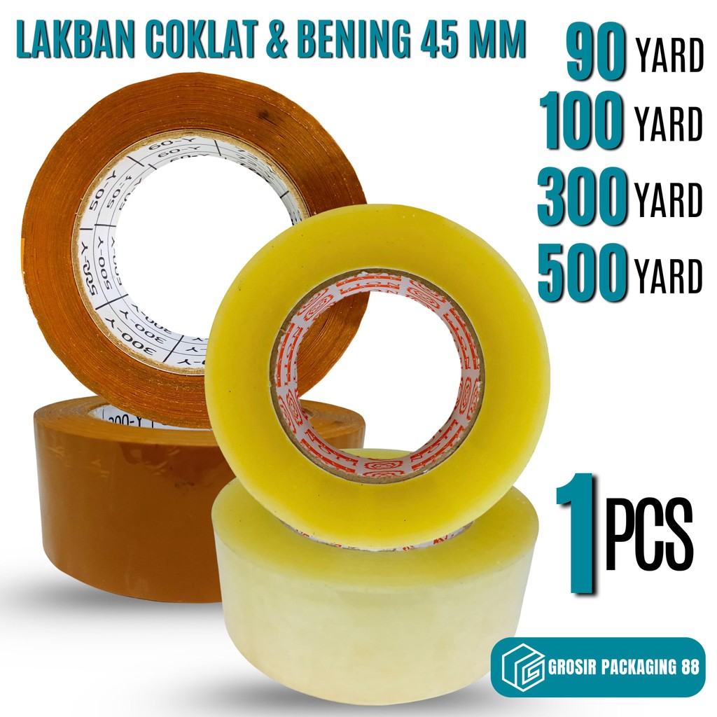 

Lakban Bening Coklat 45MM x 100 Yard - 500 Yard 2 Inch