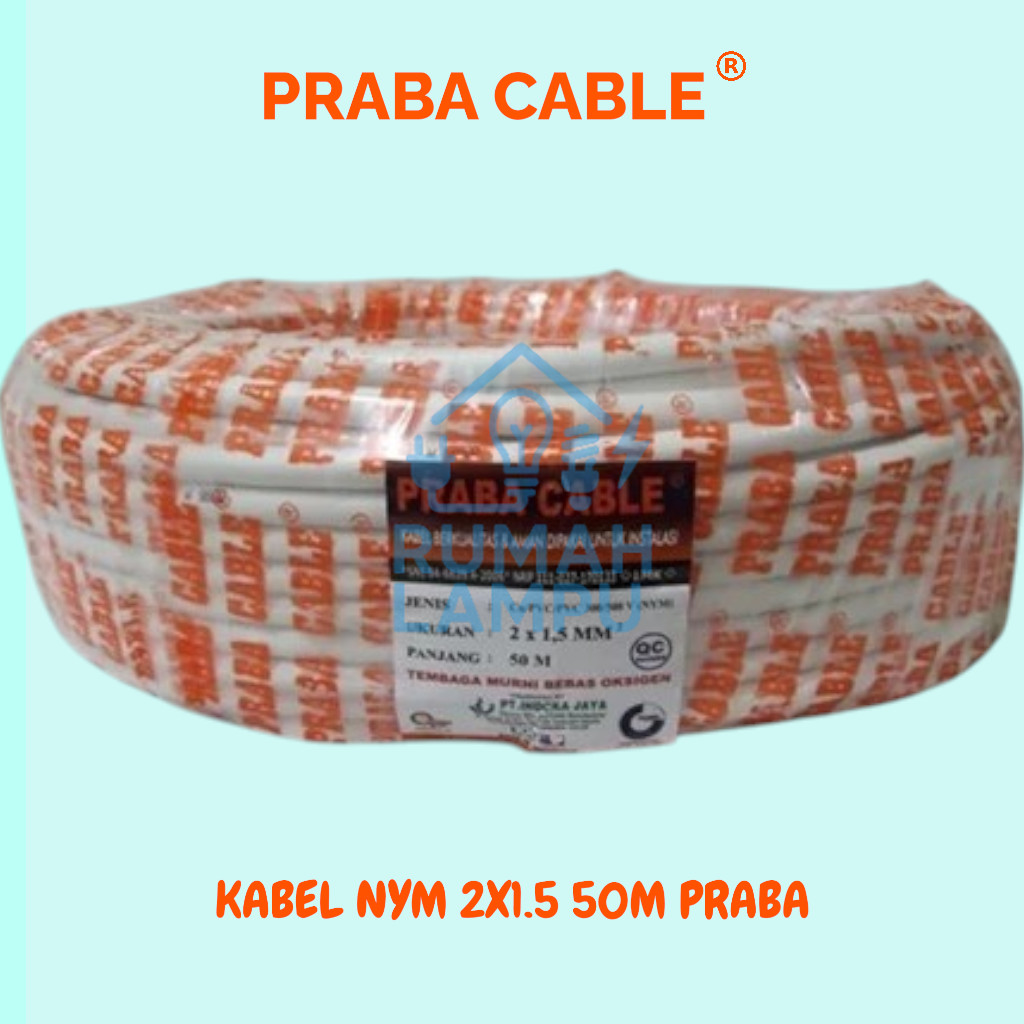 KABEL TUNGGAL NYM 2X1.5 50M PRABA