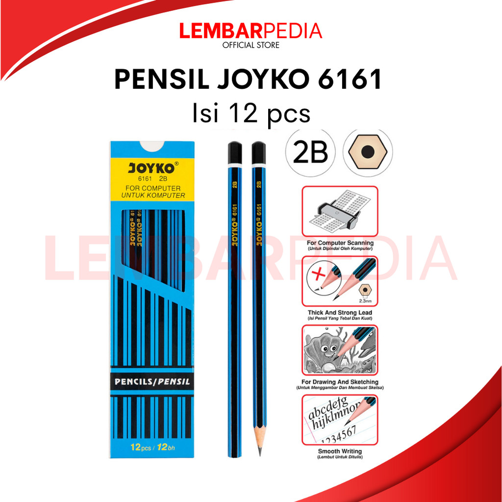 

PENSIL JOYKO 2B JOYKO 6161 1 BOX ISI 12 PCS