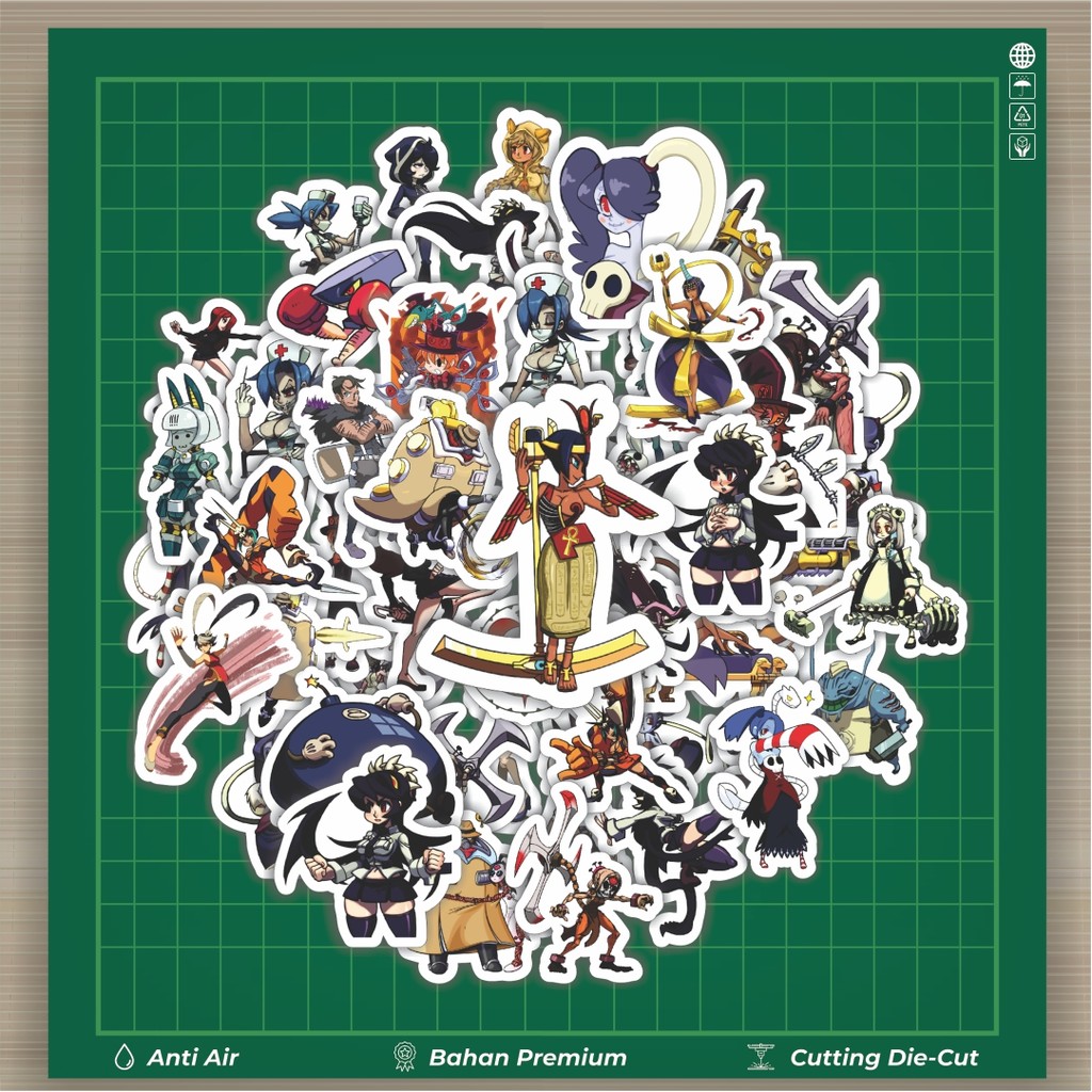 

HOT 50 PCS STIKER Stiker Game Series Skullgirls Karakter Mix 2 Stiker Fashion Cars Decal Dingin Kartu Album Custom Vinyl Anti Air- Sticker Aesthetic Buku Journal Koper Casing HP Tablet Laptop Helm Motor Botol Minum