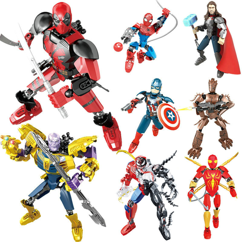Hero Buildable Figure Iron Big Assembly Figures Building Block bricks action Toys Compatible With Le