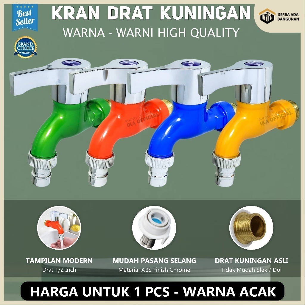 SAB Kran Tembok Air Plastik 1/2 putar / Kran Air Plastik 1/2" / Kran Tembok / Kran Putar