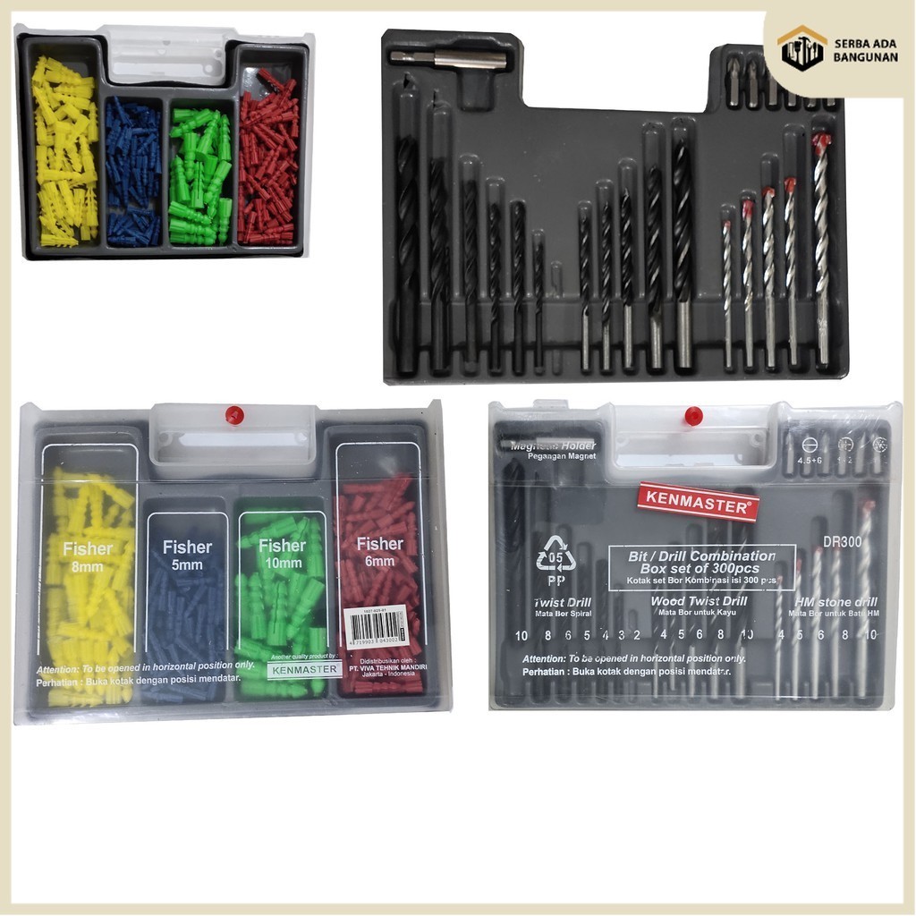 SAB Mata Bor Set KENMASTER Kayu, Besi, Beton, Obeng, Mata Bor Set Kayu, Besi, Beton, Obeng, Mata Bor